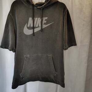 Nike Sleeveless Hoodie Washed Black Gray Pullover Cut Off Sweatshirt Large
